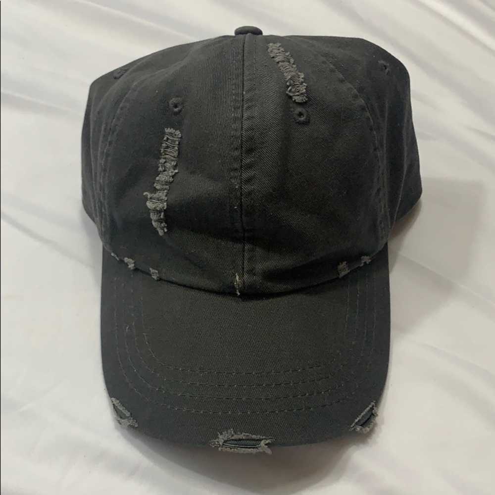 Grey distressed cap